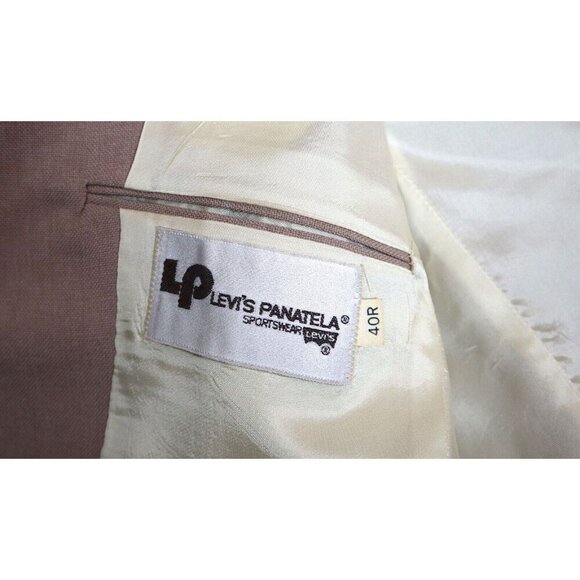 VINTAGE MEN'S BEIGE BLAZER JACKET - LEVI'S PANATELA - SIZE 40R - Picture 3 of 5